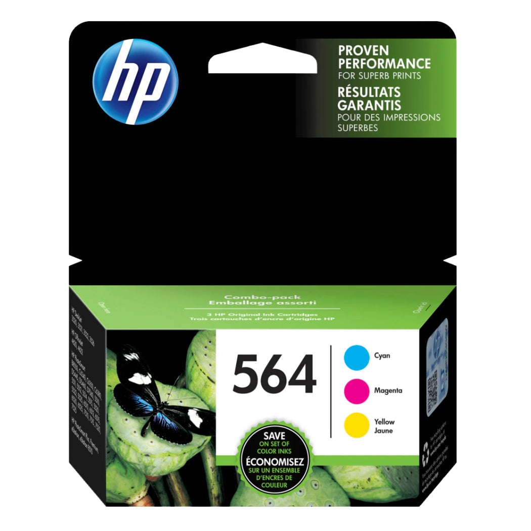 Original 564 Standard Yield Cyan, Magenta, Yellow ink cartridges-3 Pack