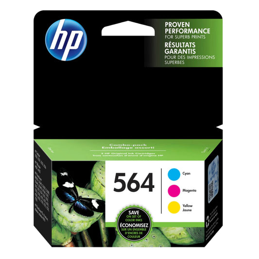Original 564 Standard Yield Cyan, Magenta, Yellow ink cartridges-3 Pack