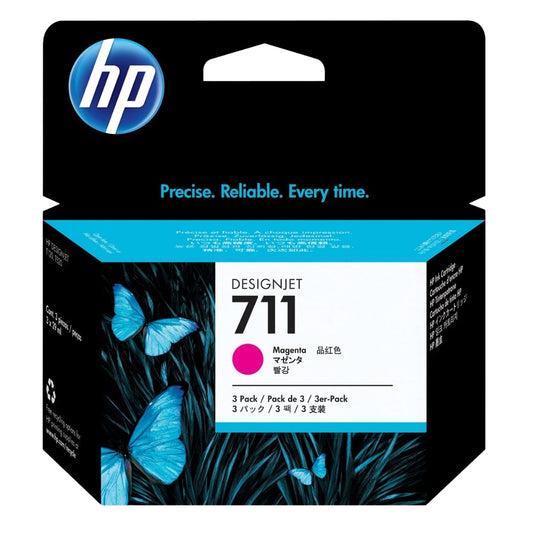 Original HP 711 Magenta (CZ135A) Ink Cartridge- Pack of 3