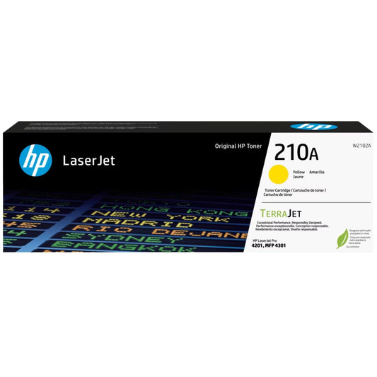 Original HP 210A Standard Yield Yellow Toner Cartridge, W2102A