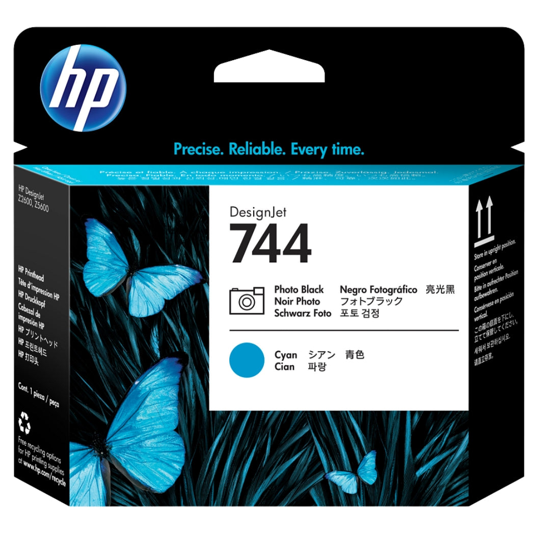 HP 744 Photo Black and Cyan Printhead, F9J86A