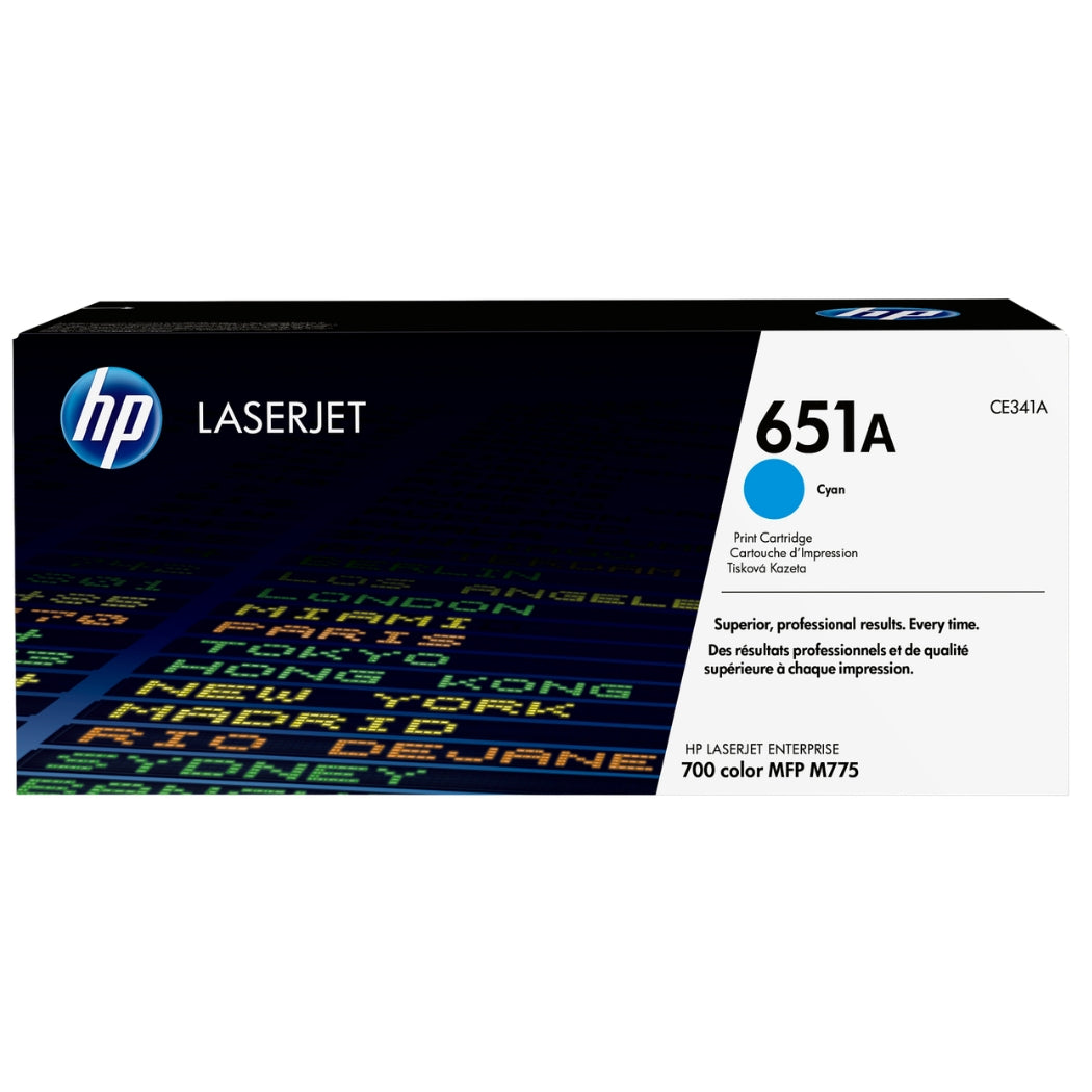 Genuine HP 651A Standard-Yield Cyan Toner Cartridge, CE341A