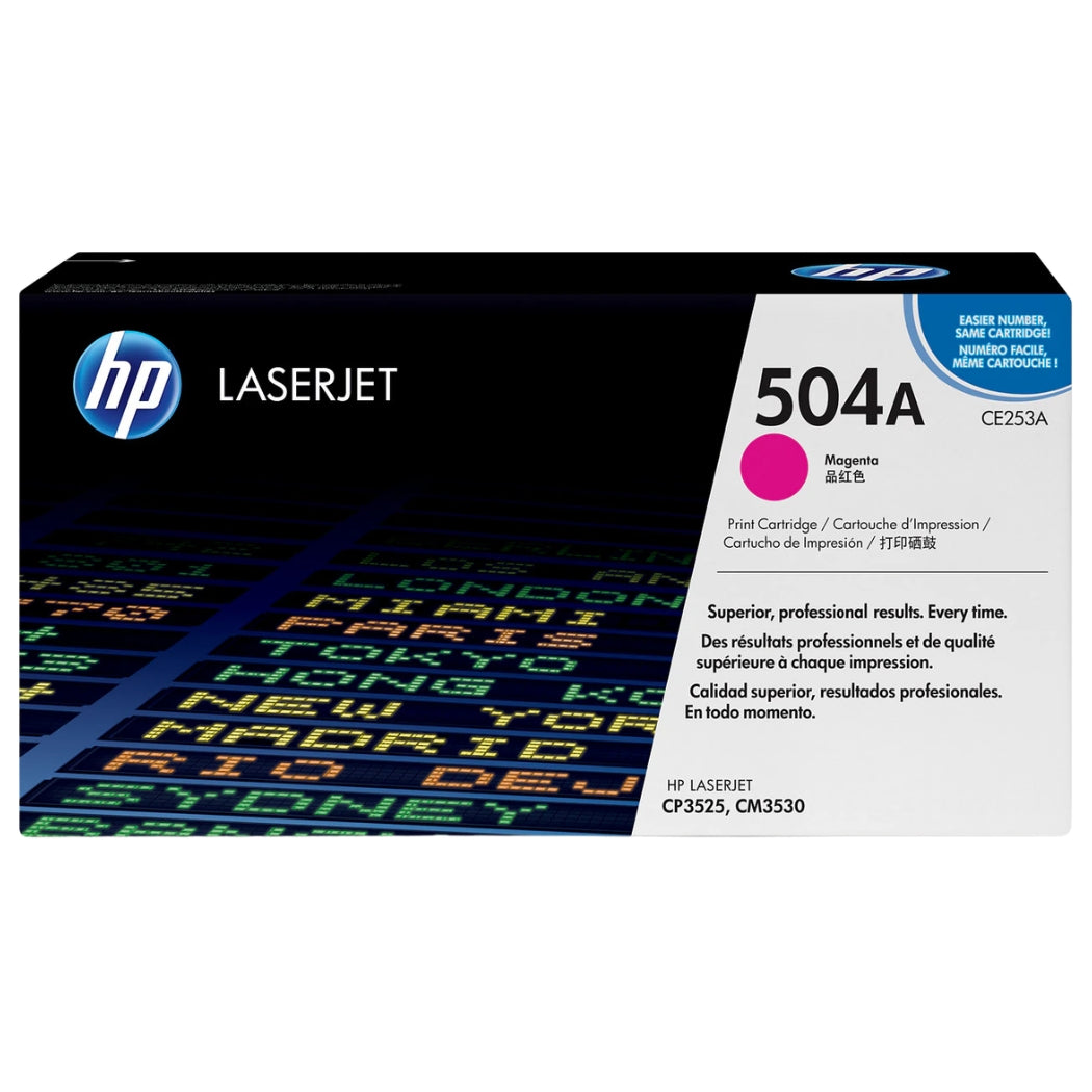 HP 504A Standard Yield Magenta LaserJet Toner Cartridge, CE253A