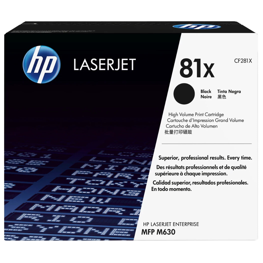 HP 81X High Yield Black LaserJet Toner Cartridge, CF281X