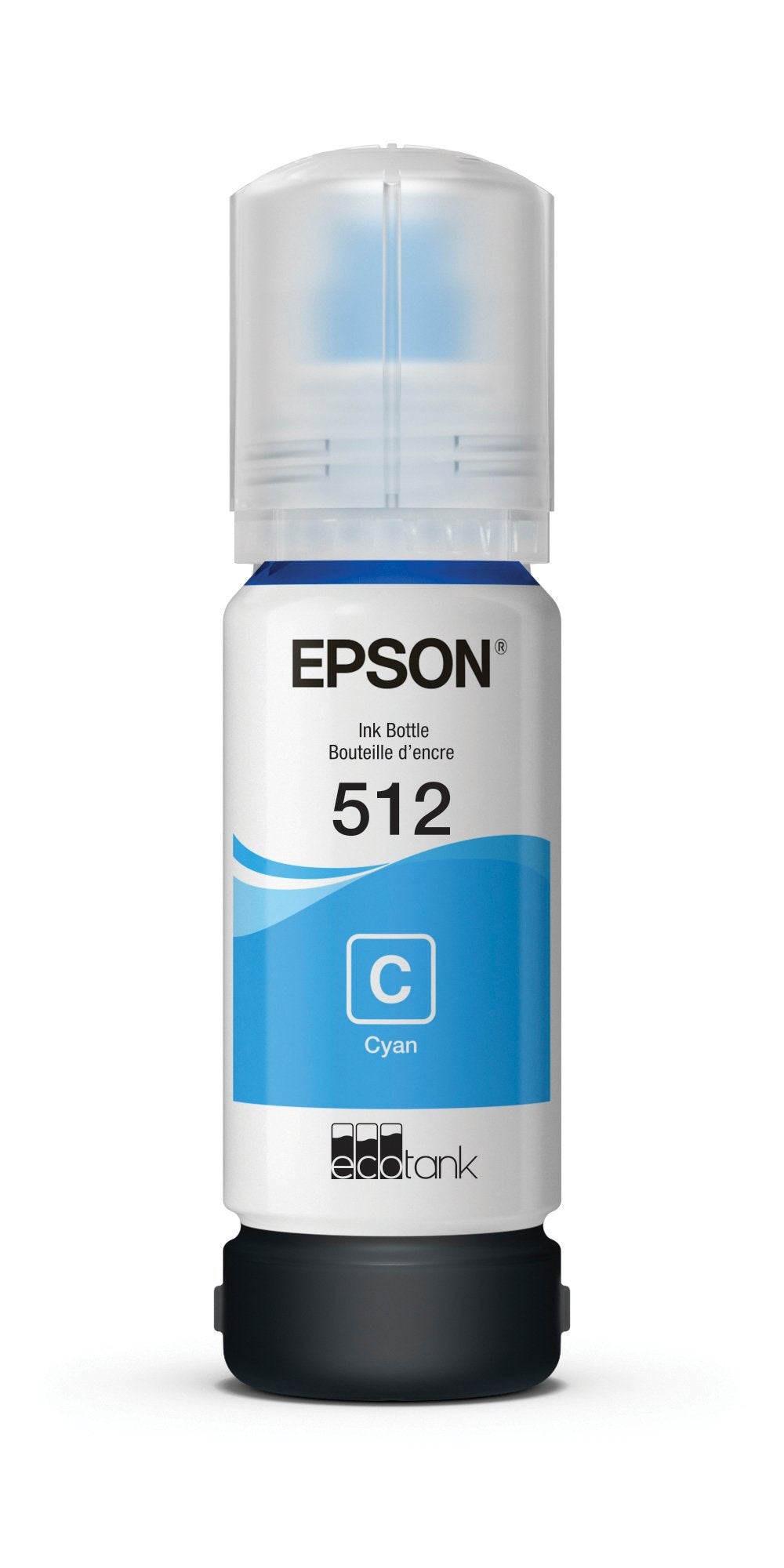 Original Epson T512 EcoTank Cyan Ink Bottle,T512220-S