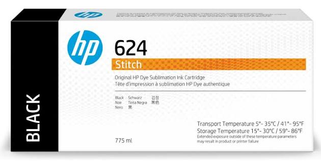 HP 624 775ml Black Stitch Dye Sublimation Ink Cartridges, 2LL53A
