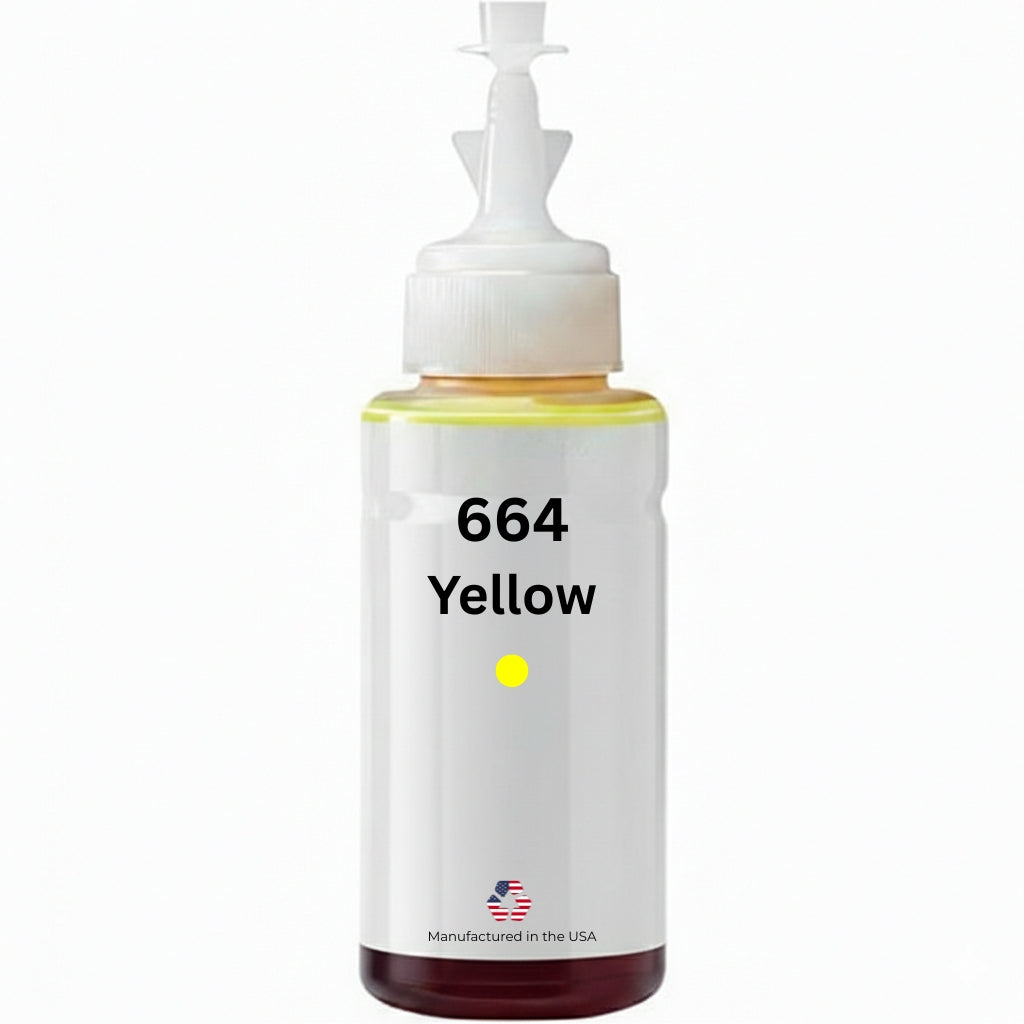JIT Brand Replacement For Epson 664 (T664420-S) 70ml Yellow High Yield Ink Bottle Made in the USA, T664420-S