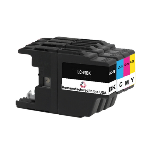 JIT Brand for Brother LC79 1 Black /  3 Color Remanufactured in the USA Ink Cartridges 4-pack