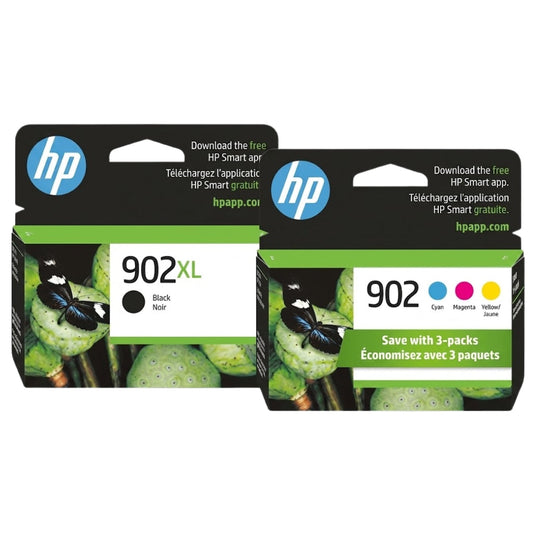 Original HP 902XL Black, & 902 Cyan, Magenta, Yellow Ink Cartridges