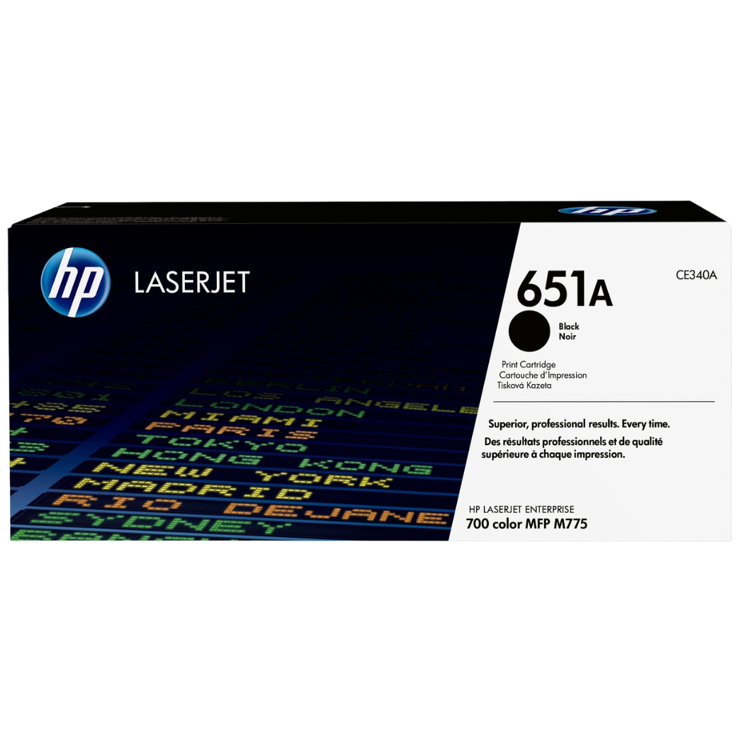 Genuine HP 651A Standard-Yield Black Toner Cartridge, CE340A