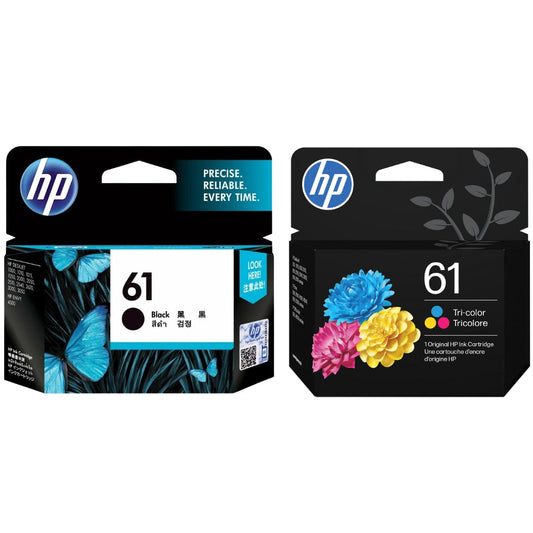 Original HP 61 Black and 61 Color Ink Cartridge