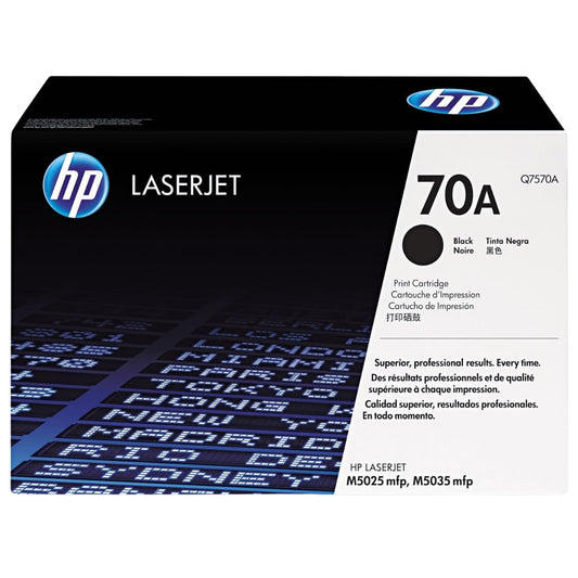 Original HP 70A Standard-Yield Black Laser Toner Cartridge, Q7570A