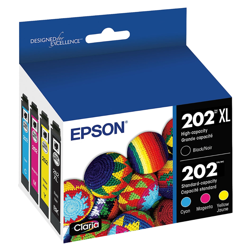 Original Epson T202XL/202 Multi-Color (4-Pack) Ink Cartridge, T202XL-BCS