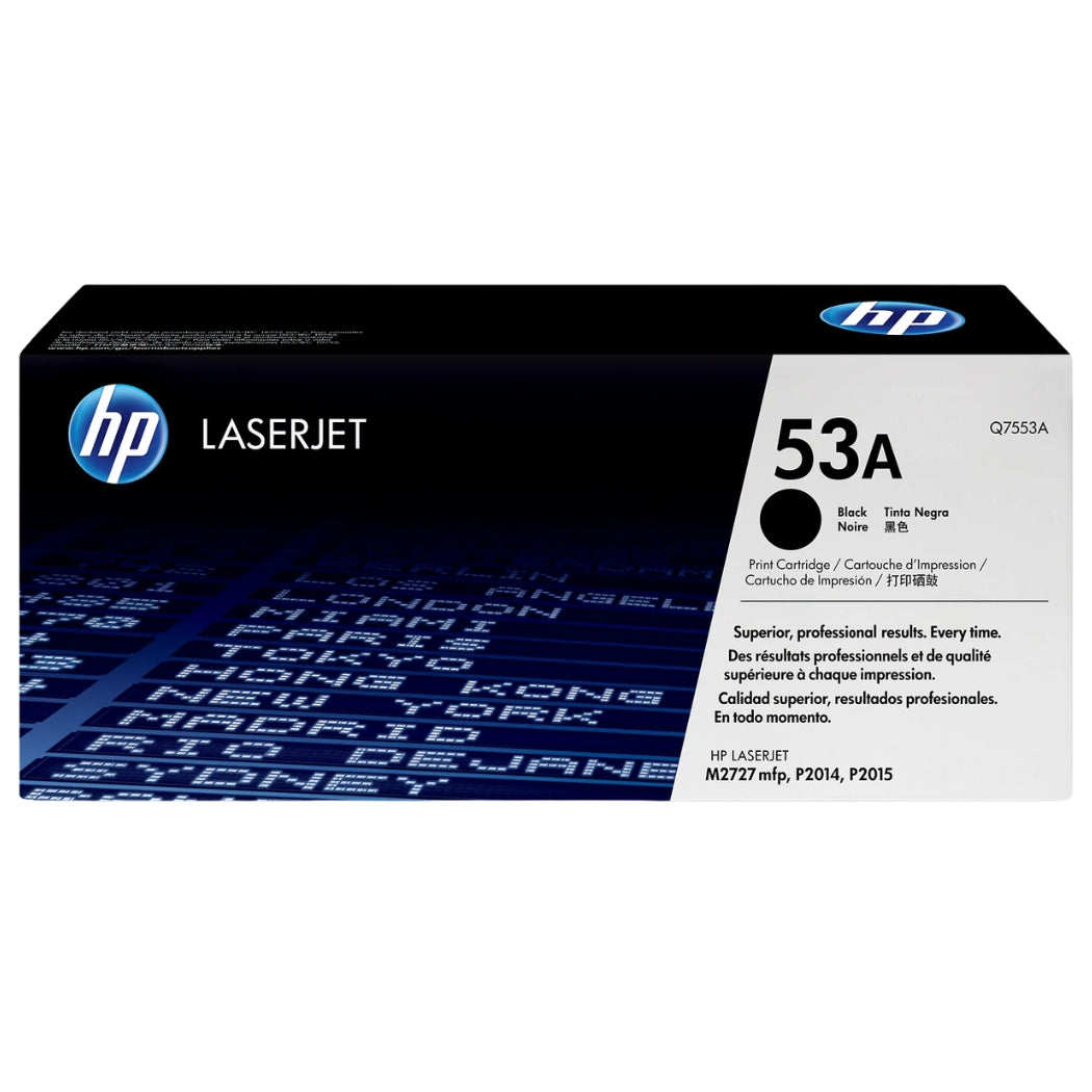 HP 53A Standard Yield Black LaserJet Toner Cartridge, Q7553A