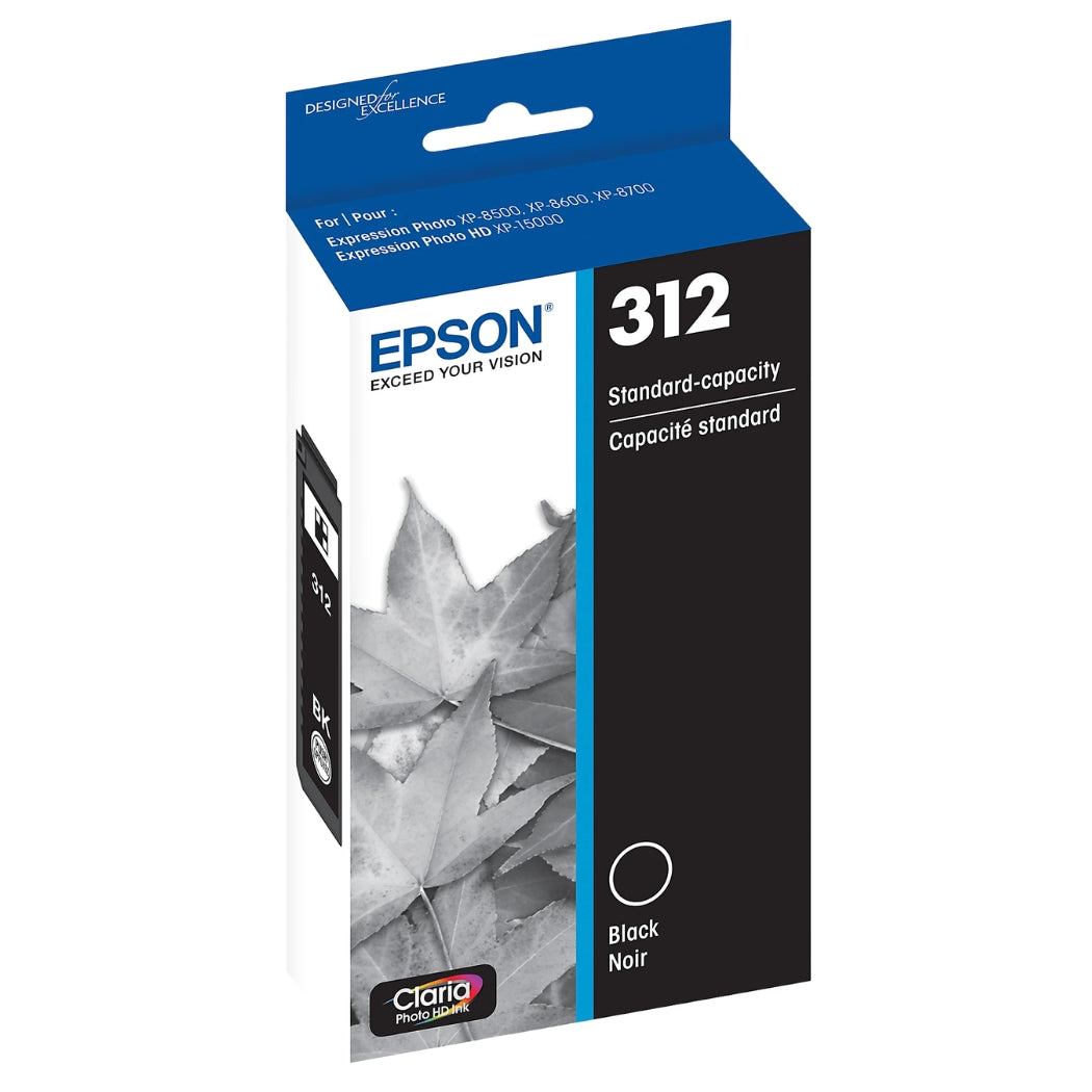 Genuine Epson 312 Black Claria Photo HD Ink Cartridge, T312120
