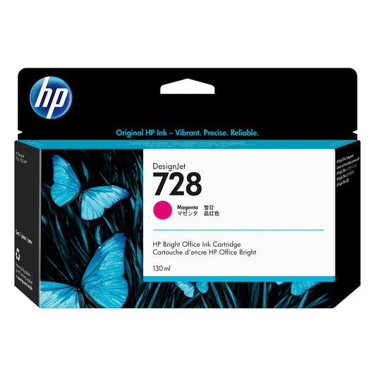 HP 728 130-ml (F9J66A) Magenta Genuine Ink Cartridge