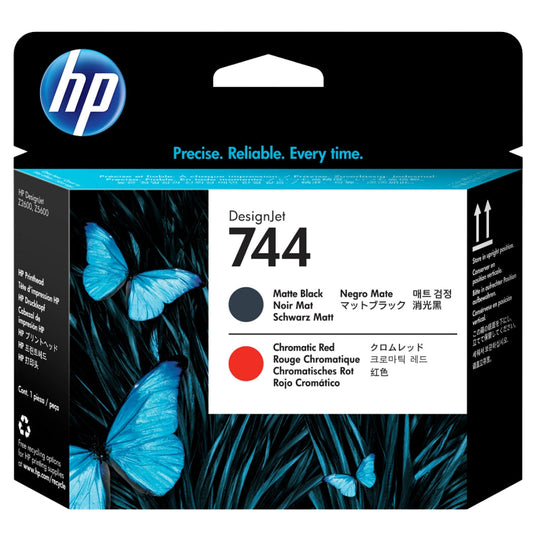 HP 744 Matte Black & Chromatic Red DesignJet Printhead, F9J88A