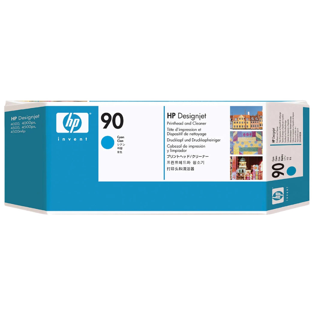 Genuine HP 90 400ml Value Pack Cyan Ink Cartridge, Printhead and Cleaner C5079A