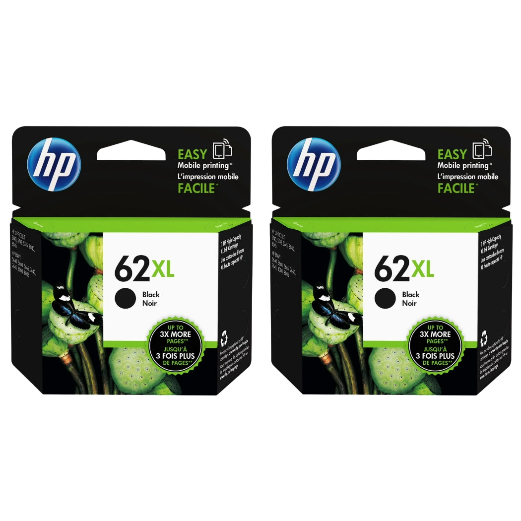 HP 62XL (C2P05AN) Black Ink Cartridge- 2 Pack