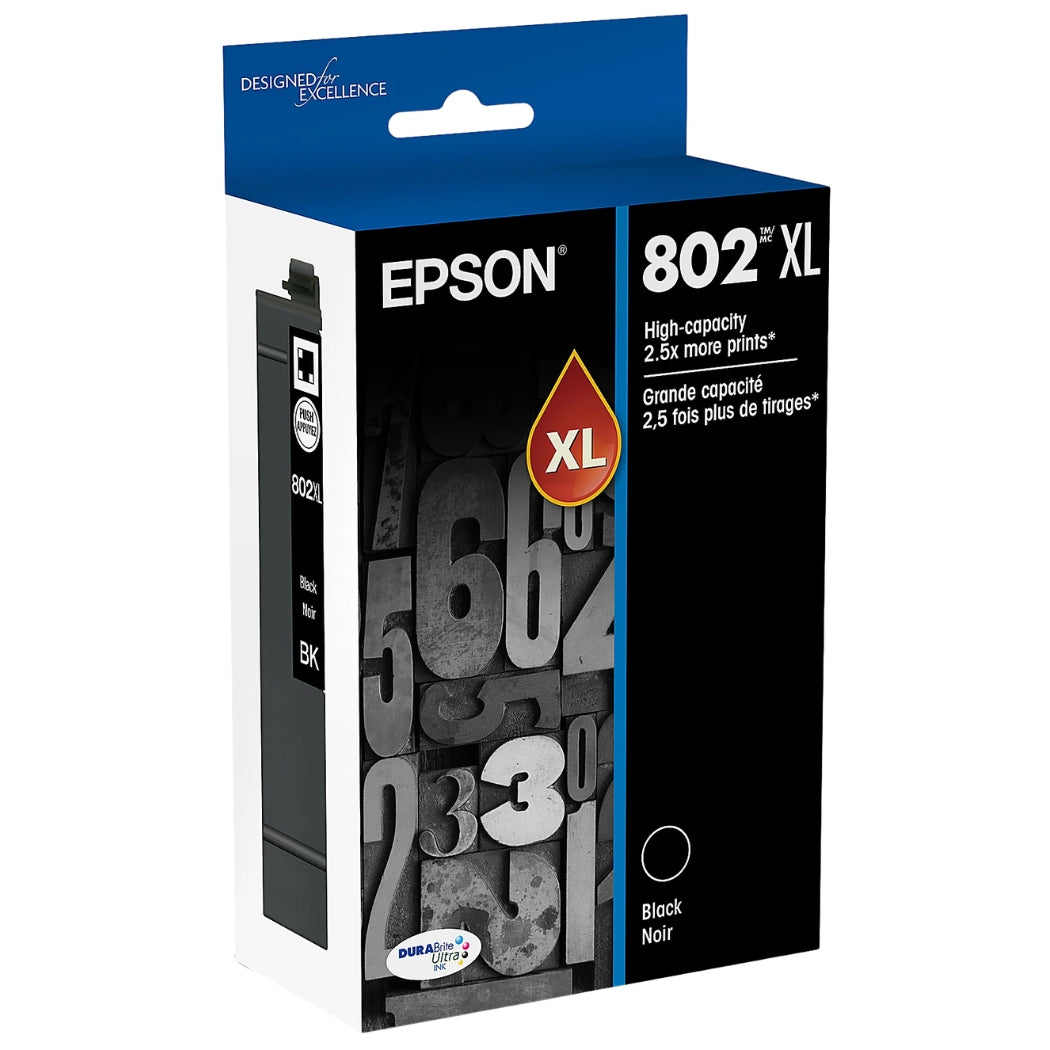 Original Epson T802XL High Yield Black Ink Cartridge, T802XL120