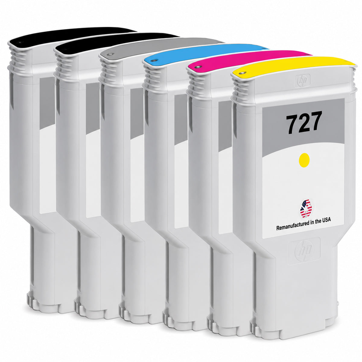 JIT Brand for HP 727XL 300mL 6-Pack Remanufactured in the USA Ink Cartridges