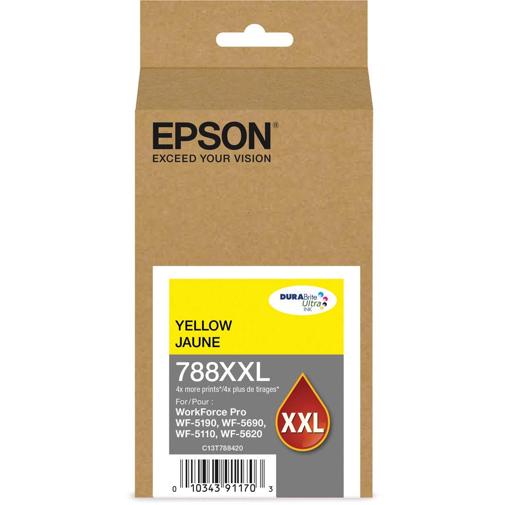 Epson T788XXL Extra High-Yield Yellow DURABrite Ink Cartridge, T788XXL420