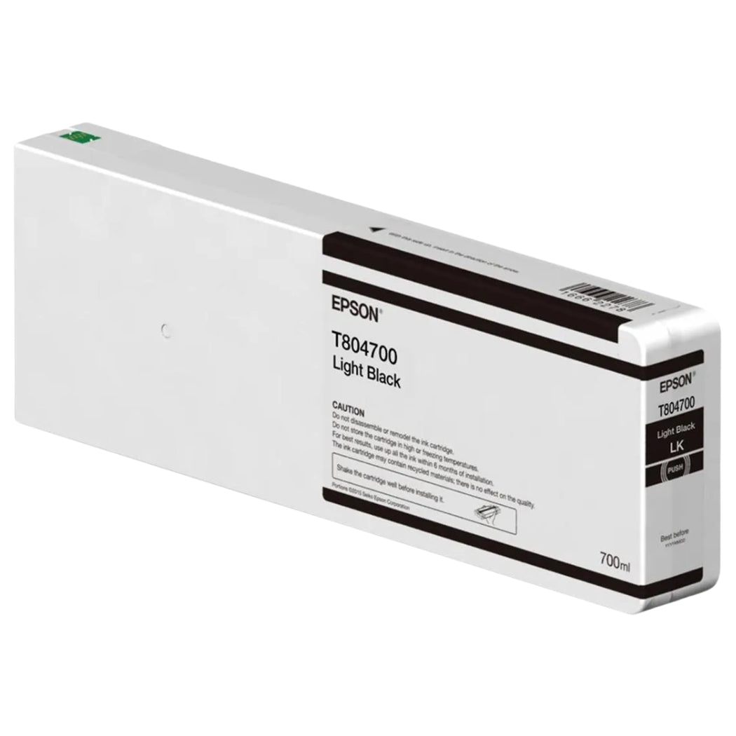 Genuine Epson 700ml UltraChrome HD Light Black Ink Cartridge, T804700