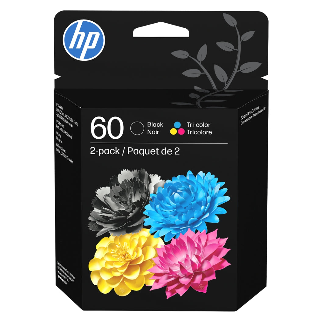 Original HP 60 Black & Color Ink Cartridge-Combo Pack