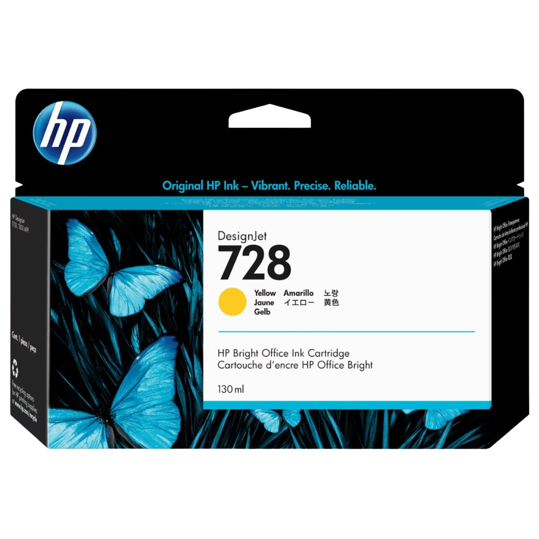 HP 728 130-ml (F9J65A) Yellow Genuine Ink Cartridge