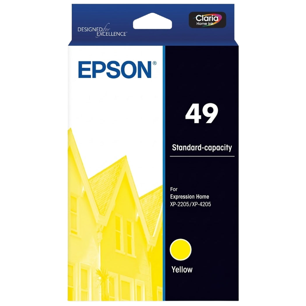 Original Epson 49 Standard Yield Yellow Ink Cartridge, C13T10E492