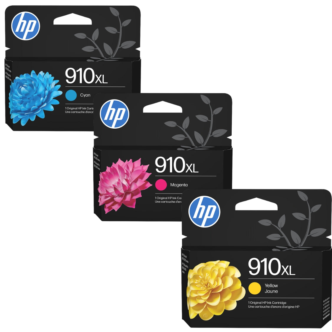 Original HP 910XL Cyan, Magenta, Yellow Ink Cartridges