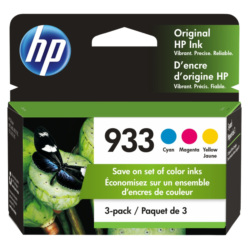 Original HP 933 Cyan, Magenta, Yellow Ink Cartridges (3-pack)
