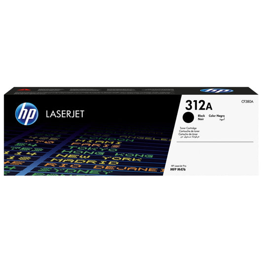 Original HP 312A Standard Yield Black Toner Cartridge, CF380A