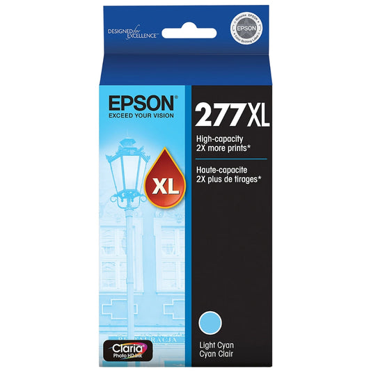 Epson 277XL High-Yield Light Cyan Inkjet Cartridge, T277XL520-S