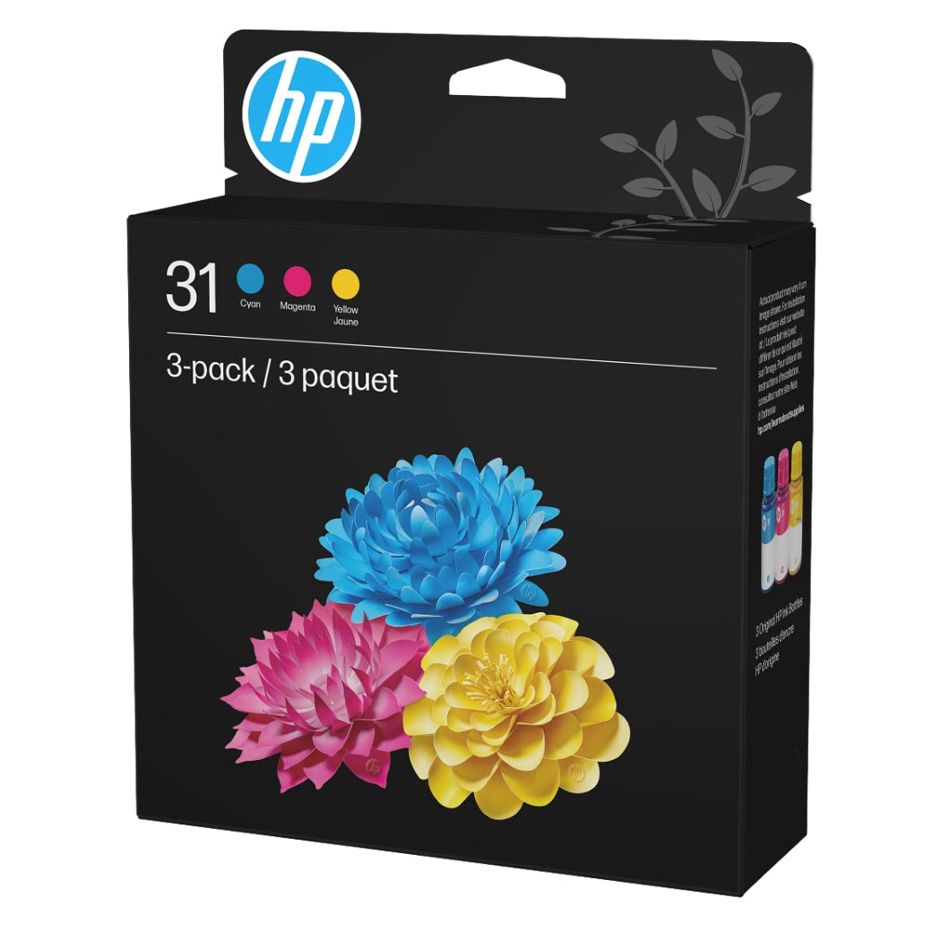 Original HP 31 Standard Yield Tri-Color 50ml Ink Cartridges Refills-Pack-3
