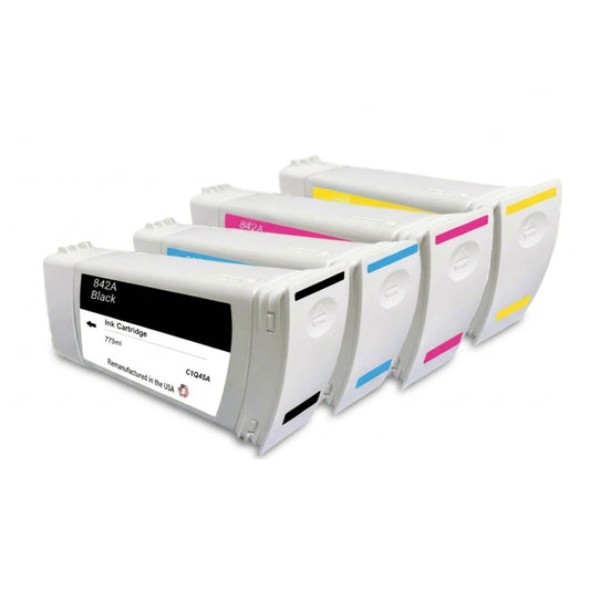 JIT Brand for HP 842A BCMY Remanufactured in the USA Ink Cartridge-4-Pack