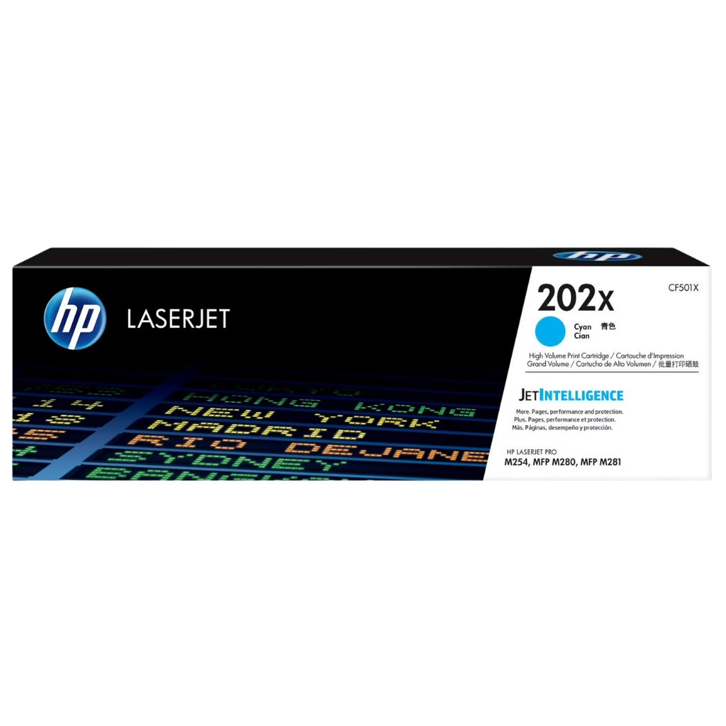 HP 202X High Yield Cyan Toner Cartridge, CF501X