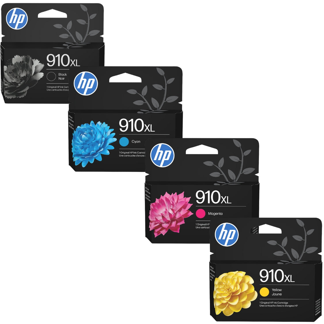 Original HP 910XL Black, Cyan, Magenta, Yellow Ink Cartridges-4 Pack