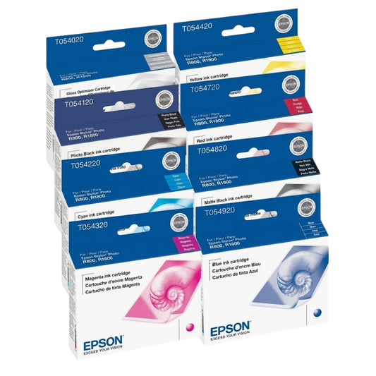 Original Epson T054 Black and Color Ink Cartridges