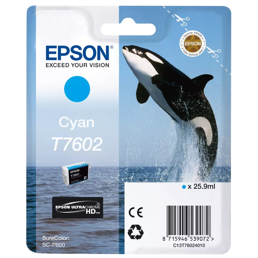 Epson Whale T7602 Cyan Ink Cartridge