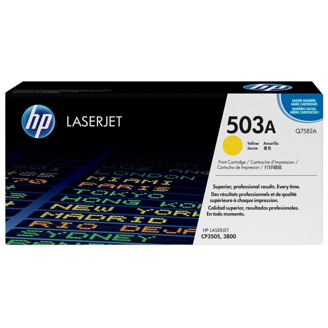 HP 503A Standard Yield Yellow LaserJet Toner Cartridge, Q7582A