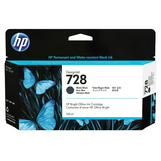 HP 728 130-ml (3WX25A) Matte Black Genuine Ink Cartridge