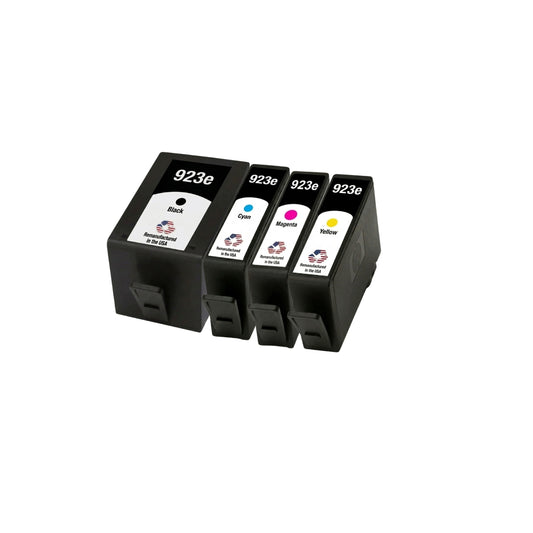 JIT  Brand for HP 923e High Yield Multi-Color Remanufactured in USA Ink Cartridge, 4KOTEVO4PK-VB