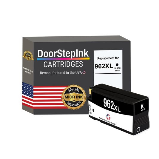 DoorStepInk Brand for HP 962XL (3JA03AN-MICR) Black MICR Remanufactured in the USA Ink Cartridge