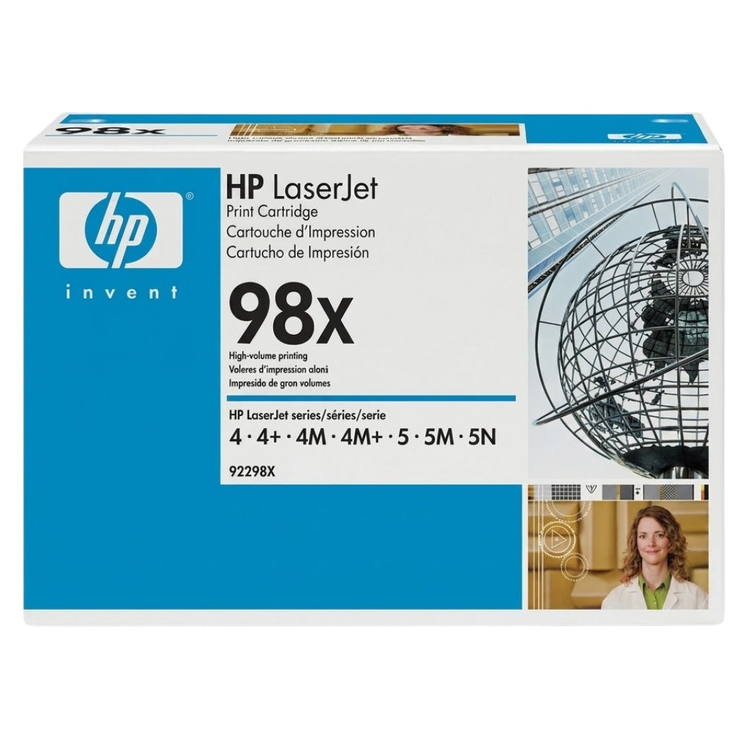 Original HP 98X High Yield Black Laser Toner Cartridge, 92298X