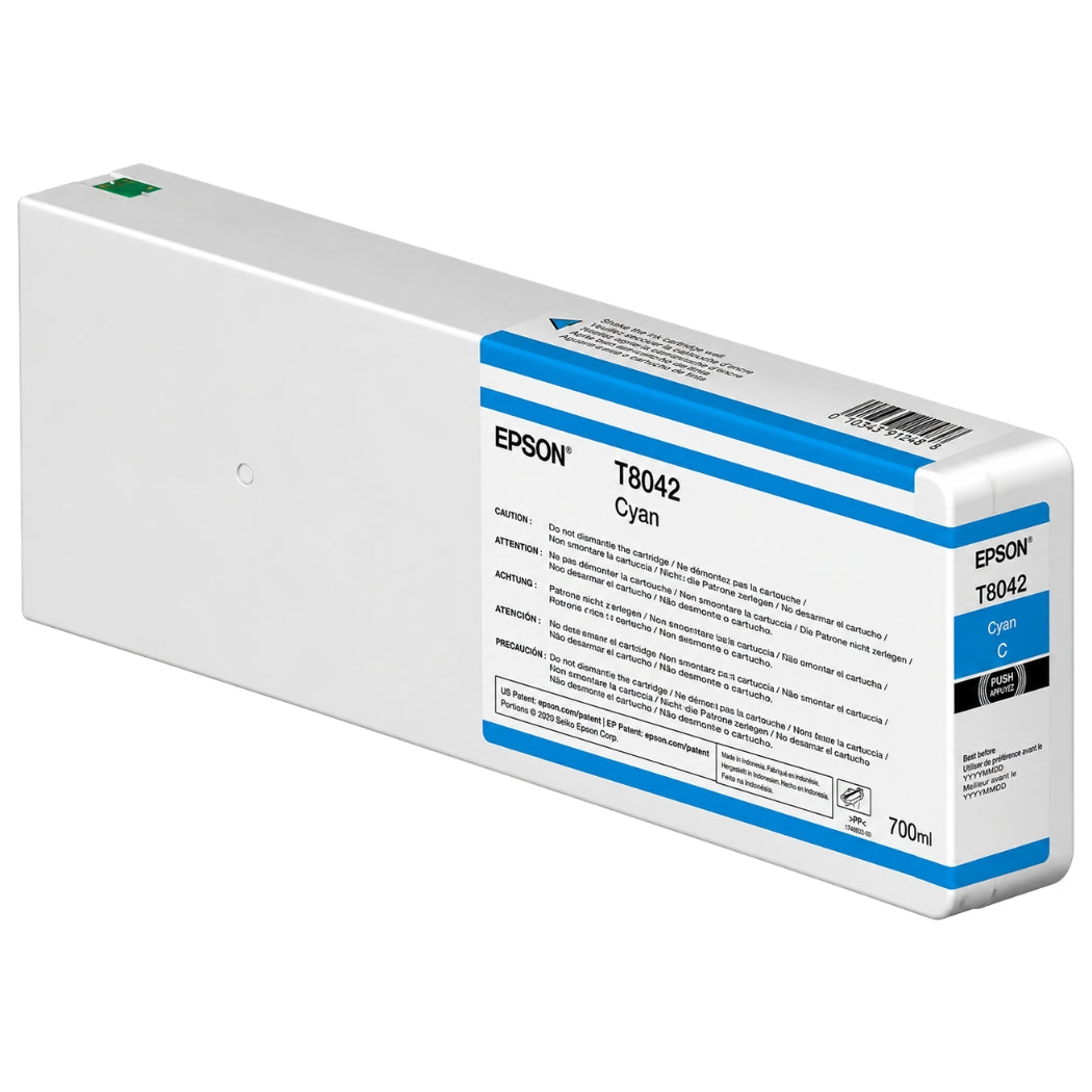Genuine Epson 700ml UltraChrome HD Cyan Ink Cartridge, T804200