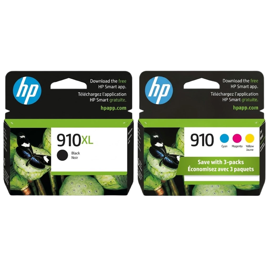 Original HP 910XL Black & 910 Cyan, Magenta, Yellow Ink Cartridges