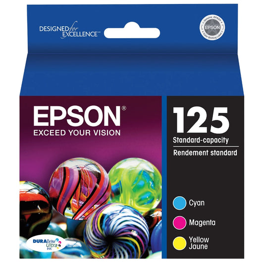 Original Epson 125 Black, Cyan, Magenta, Yellow Ink Cartridge