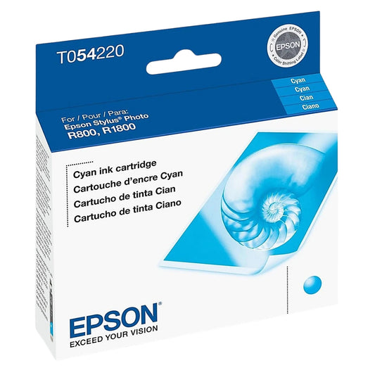 Genuine OEM Epson (T054) Cyan Ink Cartridge, T054220