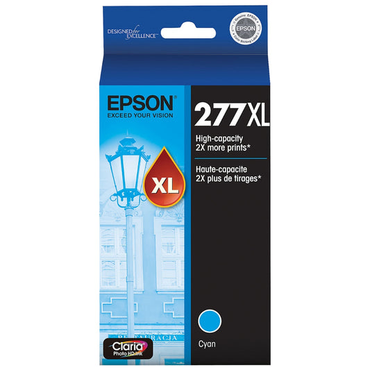 Epson 277XL High-Yield Cyan Inkjet Cartridge, T277XL220-S